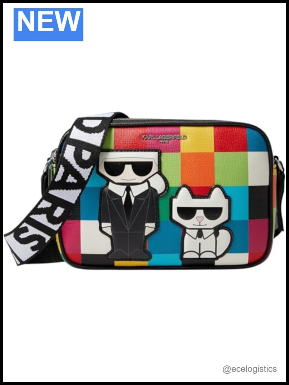 Karl Lagerfeld Maybelle Printed Crossbody Bag PU Leather Vegan Hobo